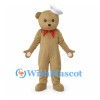 Bear Mascot Costume in Tan with White Sailor Cap