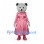 Bear Mascot Costume in Gray with Pink Satin Dress