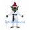Alien Mascot Costume with White Martial Arts Suit and Santa Hat