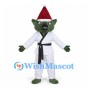 Alien Mascot Costume with White Martial Arts Suit and Santa Hat