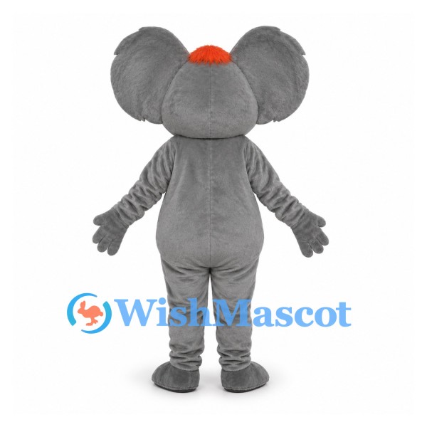 Koala Mascot Costume in Gray with Orange Cap
