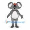 Koala Mascot Costume in Gray with Orange Cap