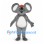 Koala Mascot Costume in Gray with Orange Cap