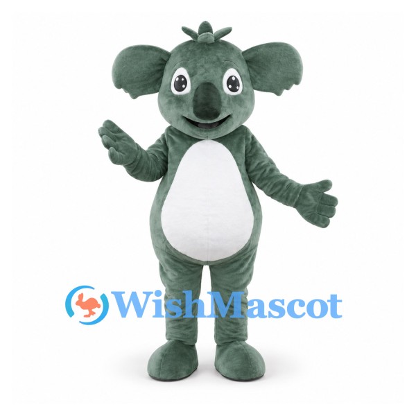 Koala Mascot Costume in Green with White Belly