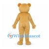 Bear Mascot Costume in Gold with Red Bow Tie