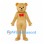 Bear Mascot Costume in Gold with Red Bow Tie