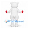 Bear Mascot Costume in White with Red Heart Belly