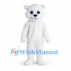 Bear Mascot Costume in White with Large Blue Eyes