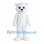 Bear Mascot Costume in White with Large Blue Eyes