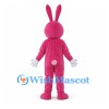 Rabbit Mascot Costume in Pink with White Belly