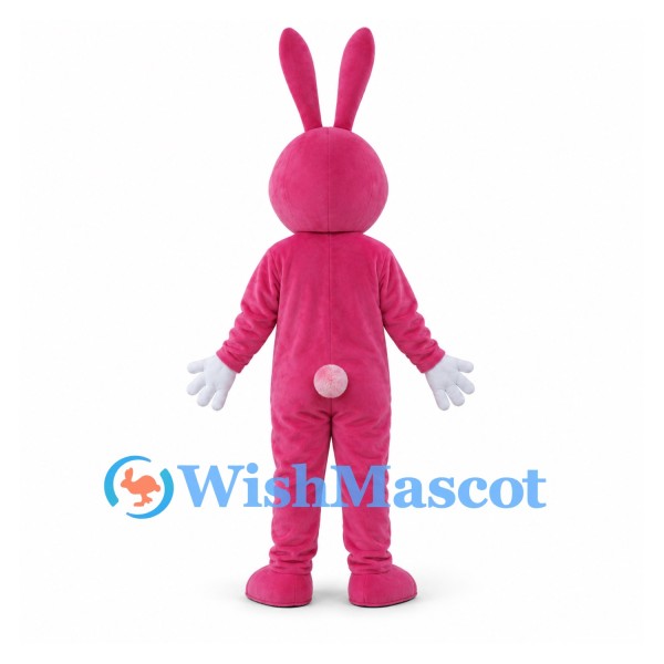 Rabbit Mascot Costume in Pink with White Belly