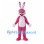 Rabbit Mascot Costume in Pink with White Belly