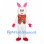 Rabbit Mascot Costume in White with Floral Vest