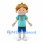 Boy Mascot Costume with Spiky Brown Hair and Turquoise Shirt