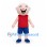 Boy Mascot Costume with Bald Head and Red Shirt