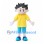 Boy Mascot Costume with Black Spiky Hair and Yellow Shirt