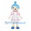 Girl Mascot Costume with Blue Hair and White Dress