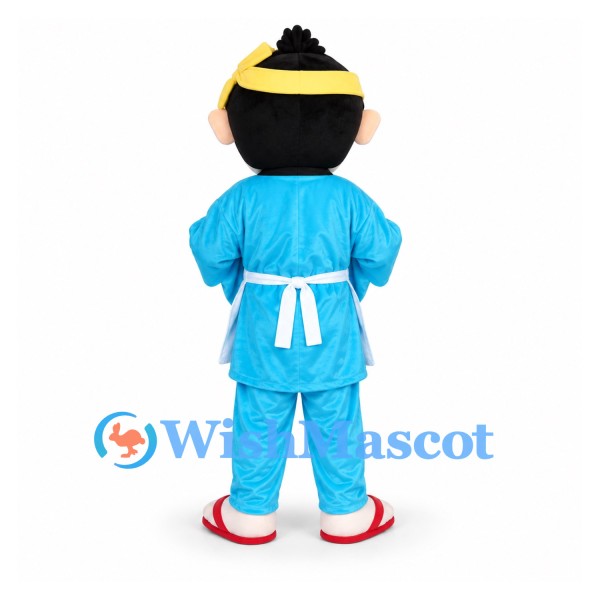Boy Mascot Costume with Blue Robe and White Apron
