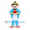 Boy Mascot Costume with Blue Robe and White Apron