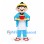 Boy Mascot Costume with Blue Robe and White Apron
