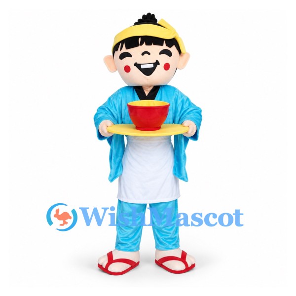 Boy Mascot Costume with Blue Robe and White Apron