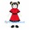 Girl Mascot Costume with Red Dress and Round Hair Buns