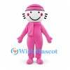 Snowman Mascot Costume in Pink with Matching Hat and Scarf