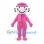 Snowman Mascot Costume in Pink with Matching Hat and Scarf