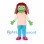 Monster Mascot Costume with Green Face and Long Red Hair