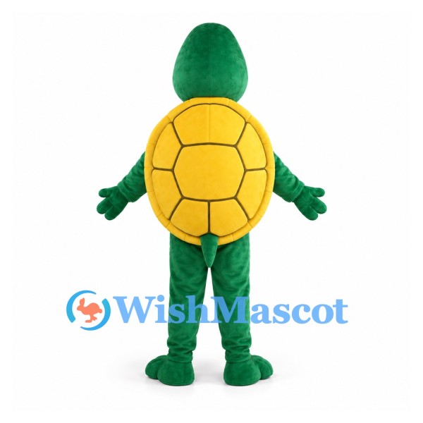 Turtle Mascot Costume in Green with Yellow Shell
