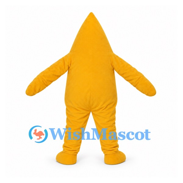 Star Mascot Costume in Yellow with Pointed Head