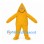 Star Mascot Costume in Yellow with Pointed Head