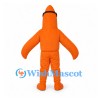 Starfish Mascot Costume in Orange with Black Goggles