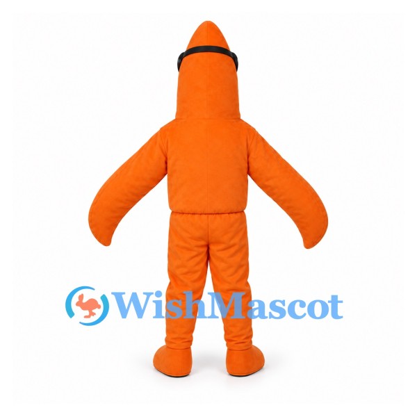 Starfish Mascot Costume in Orange with Black Goggles