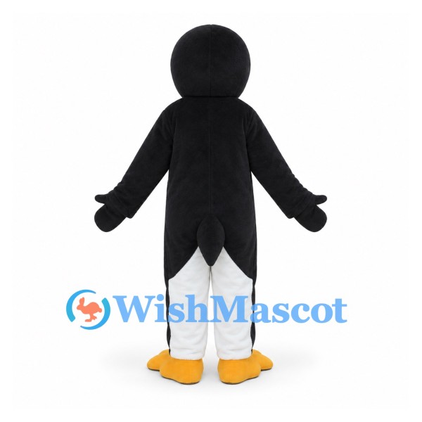 Penguin Mascot Costume in Black and White with Yellow Beak