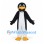 Penguin Mascot Costume in Black and White with Yellow Beak