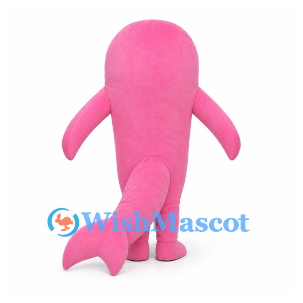 Dolphin Mascot Costume in Pink with White Belly