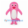 Dolphin Mascot Costume in Pink with White Belly