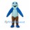 Bird Mascot Costume in Blue with Brown Pants