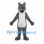 Donkey Mascot Costume in Gray with White Belly