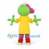 Alien Mascot Costume in Green with Yellow Shirt and Red Pants
