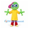Alien Mascot Costume in Green with Yellow Shirt and Red Pants