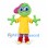 Alien Mascot Costume in Green with Yellow Shirt and Red Pants