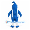 Shark Mascot Costume in Blue with Goggles and Bow Tie