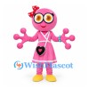 Alien Mascot Costume in Pink with Sailor Dress and Heart Bag