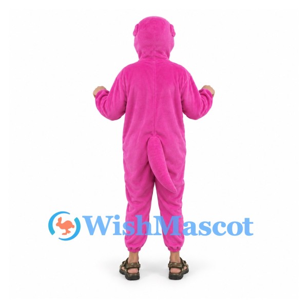 Shark Mascot Costume in Pink with Open Face Hood