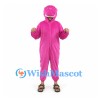 Shark Mascot Costume in Pink with Open Face Hood