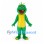 Dinosaur Mascot Costume in Green with Yellow Belly and Orange Horns