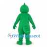 Dinosaur Mascot Costume in Green with Striped Yellow Belly