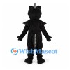 Dragon Mascot Costume in Black with Gray Belly and Horn